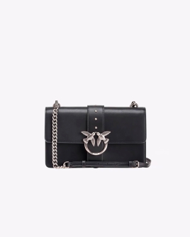 Сумка Pinko Classic Love Bag One Simply через плече зі срібною фурнітурою у гладкій шкірі чорна 17x7х27 см 100053A0F1Z99O Сумка Pinko Classic Love Bag One Simply через плече зі срібною фурнітурою у гладкій шкірі чорна 17x7х27 см 100053A0F1Z99O