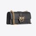 Сумка Pinko Classic Love Bag One Simply через плече з бронзовою фурнітурою у гладкій шкірі чорна 17x7х27 см 100053A0F1Z99Q