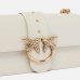 Сумка Pinko Mini Love Bag One Simply через плечо с бронзовой фурнитурой в гладкой коже белый 14x6х21 см 100059A0F1Z14Q