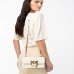 Сумка Pinko Mini Love Bag One Simply через плечо с бронзовой фурнитурой в гладкой коже белый 14x6х21 см 100059A0F1Z14Q