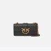 Сумка Pinko Mini Love Bag One Simply через плечо с бронзовой фурнитурой в гладкой коже черная 14x6х21 см 100059A0F1Z99Q