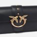 Сумка Pinko Pocket Love Bag One Simply через плечо с бронзовой фурнитурой в гладкой коже черная 12x3х20 см 100061A0F1Z99Q