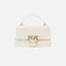 Сумка Pinko Classic Love Bag One Top Handle через плечо с бронзовой фурнитурой в гладкой коже белая 25x8х18 см 100066A0F1Z14Q