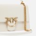 Сумка Pinko Classic Love Bag One Top Handle через плечо с бронзовой фурнитурой в гладкой коже белая 25x8х18 см 100066A0F1Z14Q