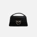 Сумка Pinko Classic Love Bag One Top Handle через плече із срібною фурнітурою у гладкій шкірі чорна 17x9х25 см 100066A0F1Z99O