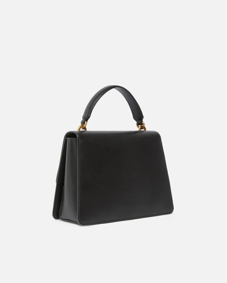 Сумка Pinko Classic Love Bag One Top Handle Light Simply через плечо с бронзовой фурнитурой в гладкой коже черная 18x10х25 см 100066A0F1Z99Q