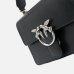 Сумка Pinko Mini Love Bag One Top Handle через плечо с серебряной фурнитурой в гладкой коже черная 15x9х20 см 100071A0F1Z99O