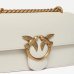 Сумка Pinko Mini Love Bag One Simply через плечо с бронзовой фурнитурой в гладкой коже белый 21x14х6 см 100074A0F1Z14Q
