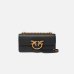 Сумка Pinko Mini Love Bag One Simply через плече з бронзовою фурнітурою у гладкій шкірі чорна 13x6х21 см 100074A0F1Z99Q