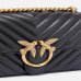 Сумка Pinko Mini Love Bag One Chevron через плечо с бронзовой фурнитурой в стеганой коже черная 12x7х21 см 100074A0GKZ99Q