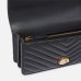 Сумка Pinko Mini Love Bag One Chevron через плечо с бронзовой фурнитурой в стеганой коже черная 12x7х21 см 100074A0GKZ99Q