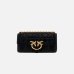 Cумка Pinko Tracolla Love Bag One Mini через плечо с бронзовой фурнитурой в стеганой коже черный 21.5x6х12.5 см 100074A1XHC99Q