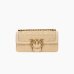 Сумка Pinko Tracolla Love Bag One Mini через плече з бронзовою фурнітурою в бежевий стеганій шкірі 21.5x6х12.5 см 100074A1XHC50Q