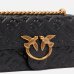 Cумка Pinko Love bag mini crossbody через плечо с бронзовой фурнитурой кожа черный 12x6х21 см 100074A1YBZ99Q