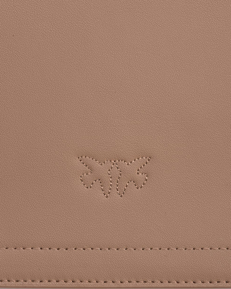 Сумка Pinko Classic Love Bag One Simply через плечо с бронзовой фурнитурой в гладкой коже бежевая 17x7х27 см 100941A0F1D01Q