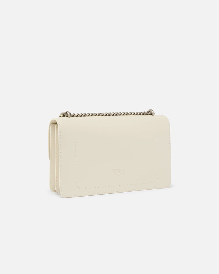 Сумка Pinko Classic Love Bag One Simply через плечо с серебряной фурнитурой кожа белая 17x7х27 см 100941A0F1Z14O