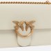 Сумка Pinko Classic Love Bag One Simply через плече з бронзовою фурнітурою в гладкій шкірі біла 17x7х27 см 100941A0F1Z14Q