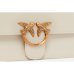 Сумка Pinko Classic Love Bag One Simply через плече з бронзовою фурнітурою в гладкій шкірі біла 17x7х27 см 100941A0F1Z14Q