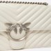 Сумка Pinko Classic Love Bag One Chevron через плечо с серебряной фурнитурой в стеганой коже белый 16x8х27 см 100941A0GKZ14O
