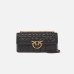 Сумка Pinko Love bag через плече з бронзовою фурнітурою у стьобаній шкірі візерунками чорний 27x8х16 см 100941A1XHZ99Q