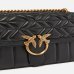 Сумка Pinko Love bag через плече з бронзовою фурнітурою у стьобаній шкірі візерунками чорний 27x8х16 см 100941A1XHZ99Q