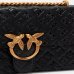 Сумка Pinko Love bag leather crossbody через плече з бронзовою фурнітурою шкіра чорний 16x7х27 см 100941A1YBZ99Q