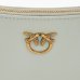 Сумка Pinko Half Moon Mini Fl Vitello Seta через плечо с бронзовой фурнитурой в гладкой коже серо голубой 17x6х25 см 102790A0F1K32Q