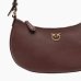 Сумка Pinko Half Moon Mini Fl Vitello Seta через плечо с бронзовой фурнитурой в гладкой коже бордовый 17x6х25 см 102790A0F1R49Q