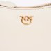 Сумка Pinko Mini Love Bag Half Moon Simply через плечо с бронзовой фурнитурой в гладкой коже Белая 19x7х26 см 102790A0F1Z14Q