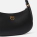 Сумка Pinko Mini Love Bag Half Moon Simply через плечо с бронзовой фурнитурой в гладкой коже черная 19x9х26 см 102790A0F1Z99Q