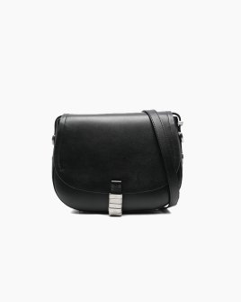 Сумка Pinko Saddle Classic Con Nodi через плечо в гладкой коже с серебряной фурнитурой черный 24x8.5x20 см 103830A1ZXZ99E