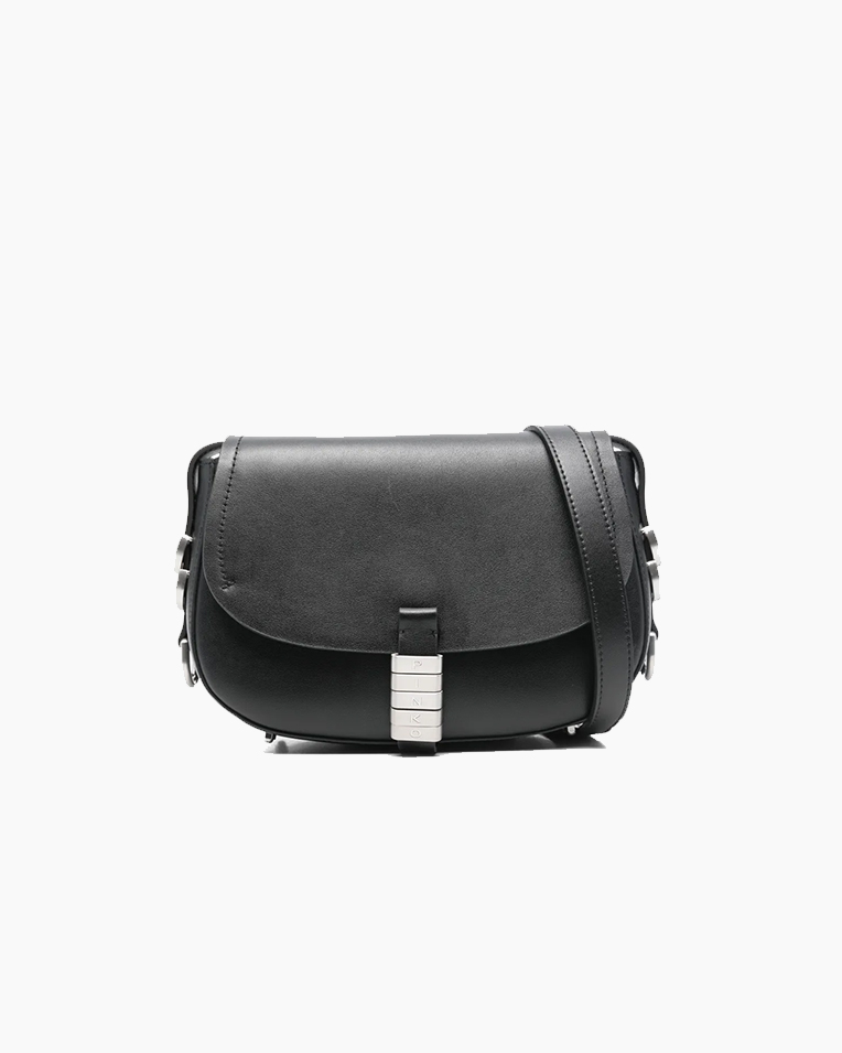 Сумка Pinko Saddle Mini Con Nodi через плечо в гладкой коже с серебряной фурнитурой черный 22x7х17 см 103831A1ZX99E