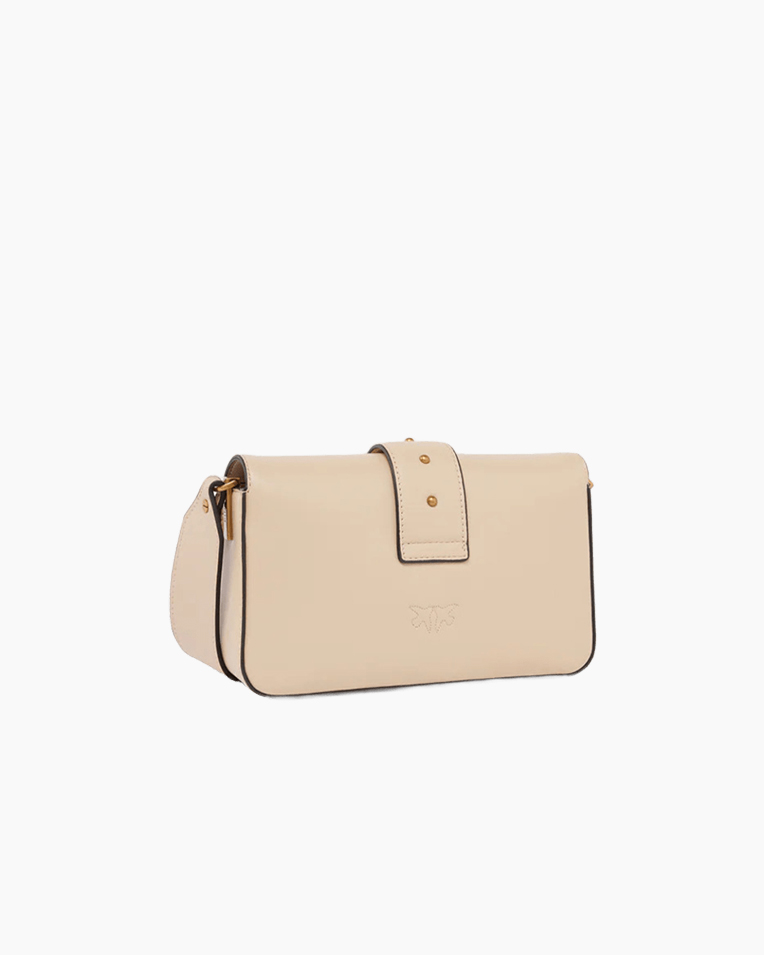 Сумка Pinko Love One Slouchy Fl Vitello Morbido через плече з бронзовою фурнітурою в гладкій шкірі бежевий 21x6х13 см 104340A0QOC50Q