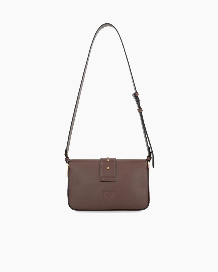 Сумка Pinko Classic Love Bag One Mini Slouchy через плечо с бронзовой фурнитурой в гладкой коже коричневый 12x6х22 см 104340A0QOL74Q
