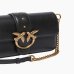 Сумка Pinko Mini Love Bag One Slouchy через плечо с бронзовой фурнитурой в гладкой коже черный 21x6х13 см 104340A0QOZ99Q