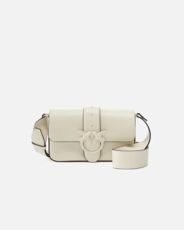 Сумка Pinko Mini Love Bag One Slouchy через плече в гладкій шкірі білий 21x6х13 см 104340A26HZ14B