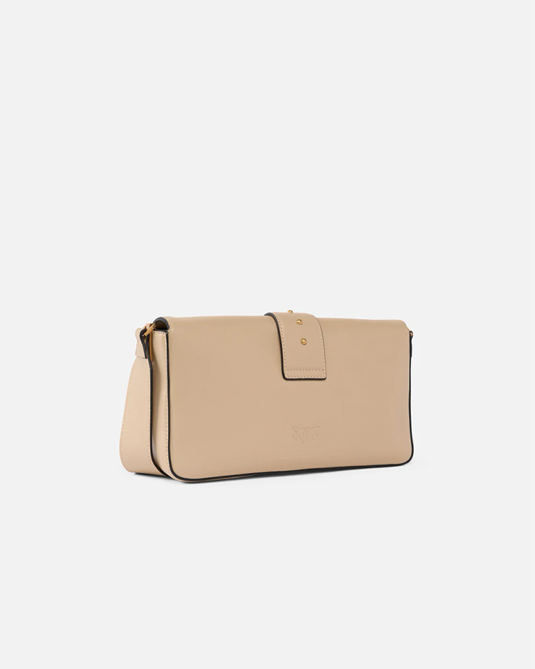 Сумка Pinko Classic Love Bag One Classic Slouchy через плечо с бронзовой фурнитурой в гладкой коже бежевый 15x7х27 см 104524A0QOC50Q