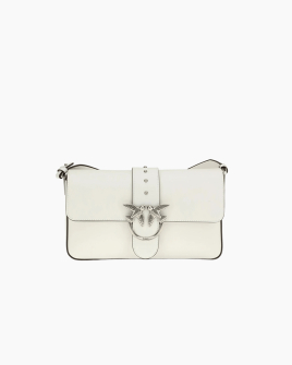 Сумка Pinko Love One Classic Slouchy Fl Vitello Morbido через плече із срібною фурнітурою в гладкій шкірі білий 15x7х27 см 104524A0QOZ15O