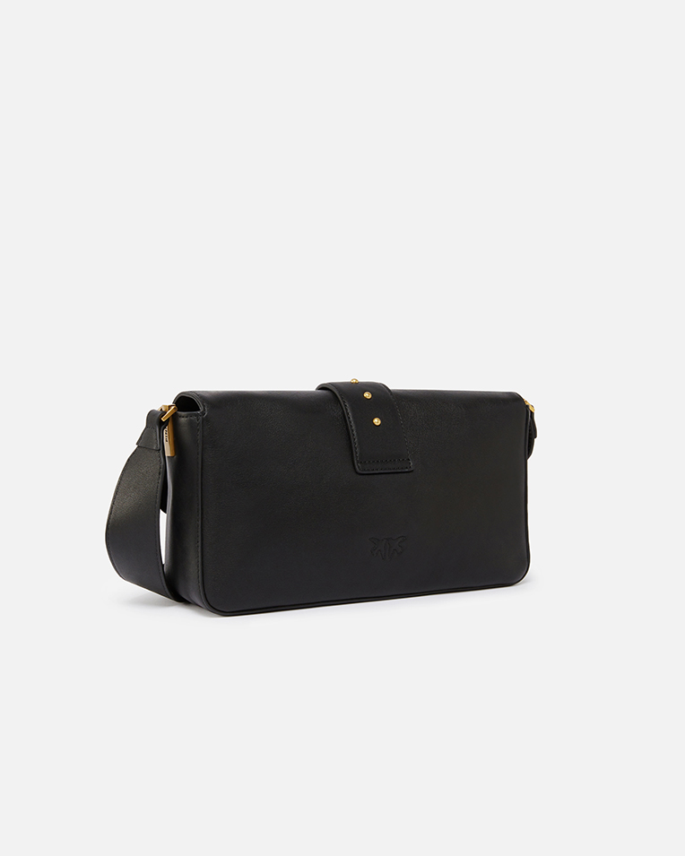 Сумка Pinko Classic Love Bag One Classic Slouchy через плечо с бронзовой фурнитурой в гладкой коже черный 15x7х27 см 104524A0QOZ99Q