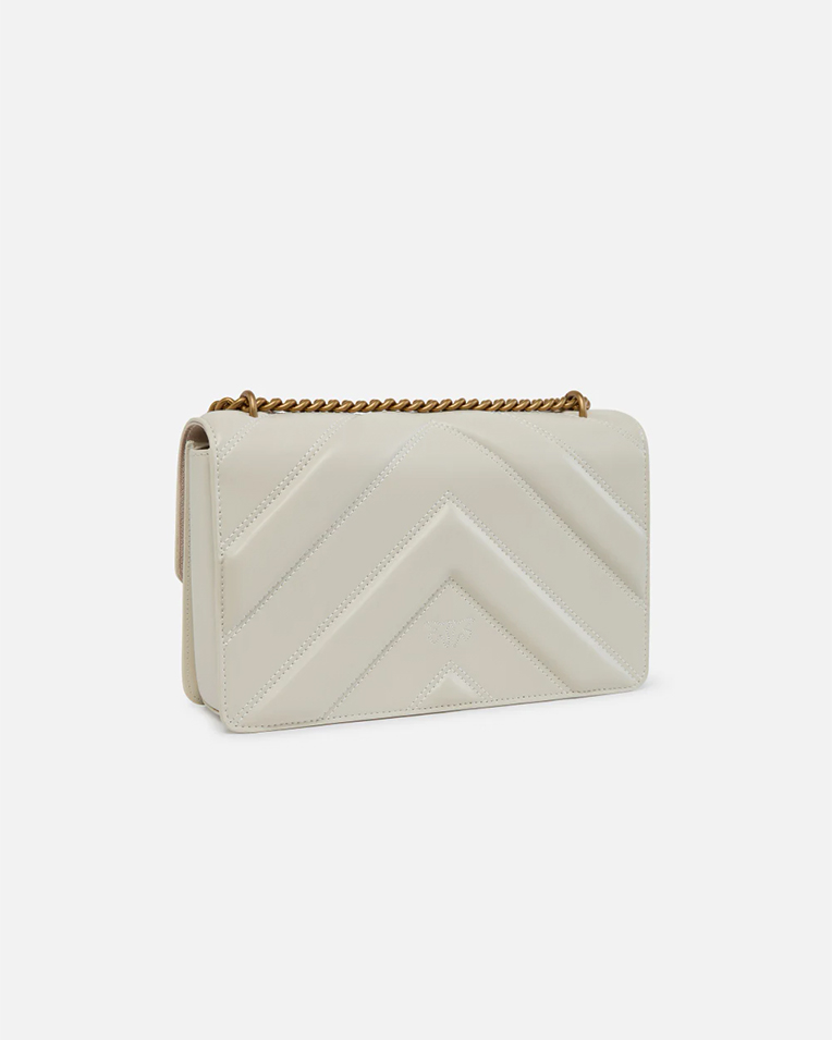 Сумка Pinko Classic Love Bag Classic Light через плечо с бронзовой фурнитурой в гладкой коже молочный 17x7x27 см 104549A26ZZ14Q