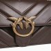 Сумка Pinko Love One Classic Light через плече з бронзовою фурнітурою в коричневій стьобаній шкірі 27x8х17 см 104549A2OSL74Q
