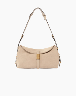 Сумка Pinko Saddle Horizontal Classic Suede через плече бежевий замша 17x12х34 см 105049A0F6C50Q
