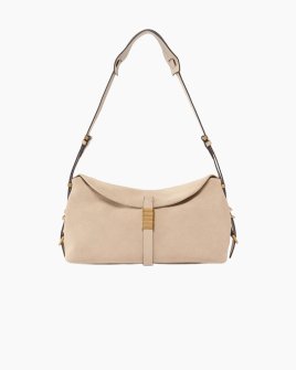 Сумка Pinko Saddle Horizontal Classic Suede через плечо замша бежевый 17x12х34 см 105049A0F6C50Q
