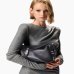Сумка Pinko Saddle Bag Baguette через плече в гладкій шкірі із срібною фурнітурою чорний 34x12х17 см 105049A1ZXZ99E