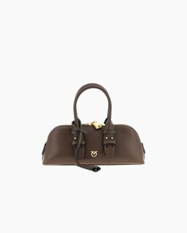 Сумка Pinko Escape Bag Baguette через плече в гладкій шкірі з бронзовою коричневою фурнітурою 28x8х12 см 105334A0QOL74V