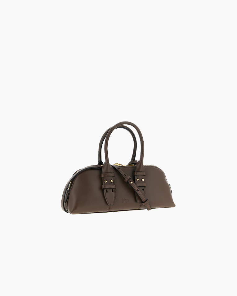 Сумка Pinko Escape Bag Baguette через плечо в гладкой коже с бронзовой фурнитурой коричневый 28x8х12 см 105334A0QOL74V