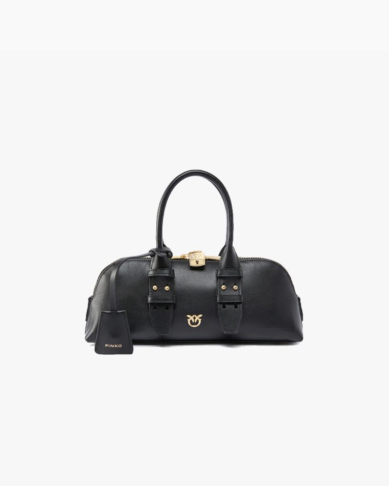 Сумка Pinko Escape Bag Baguette через плечо в гладкой коже с бронзовой фурнитурой черный 28x8х12 см 105334A0QOZ99V