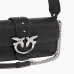 Сумка Pinko Mini Love Bag Slouchy Zip Mini через плечо с серебряной фурнитурой в гладкой коже черная 22х14х7 см 105345A2JGZ99E
