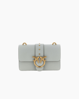 Сумка Pinko Love One Mini st. Cl vitello Seta через плече з бронзовою фурнітурою в гладкій шкірі сіро-блакитний 13x7х21 см 105856A0F1K32Q