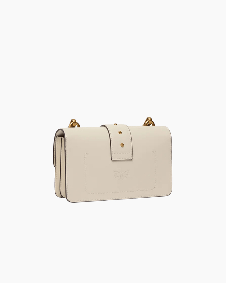 Сумка Pinko Love One Mini st. Cl vitello Seta через плече з бронзовою фурнітурою в гладкій шкірі білий 13x7х21 см 105856A0F1Z14Q
